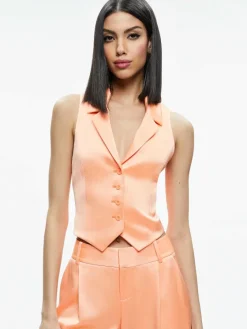 Women Alice and Olivia Amber Collared Vest