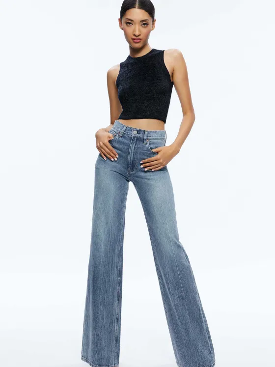 Women Alice and Olivia Amity Sleeveless Cropped Tank