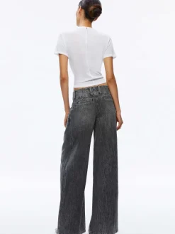 Women Alice and Olivia Anders Low Rise Pleated Jean