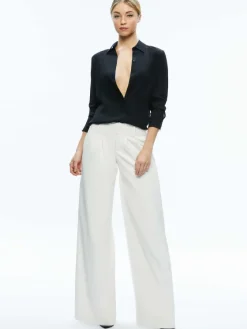 Women Alice and Olivia Anders Vegan Leather Low Rise Pant