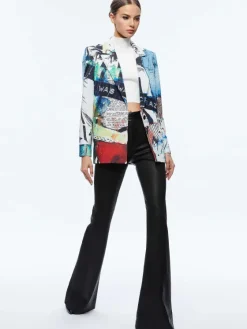 Women Alice and Olivia A+O X Basquiat Denny Blazer