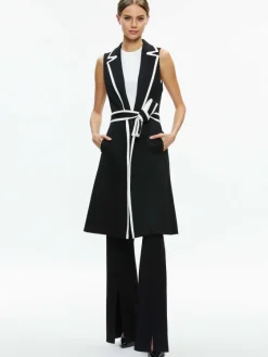 Women Alice and Olivia Aubrey Long Trench Vest