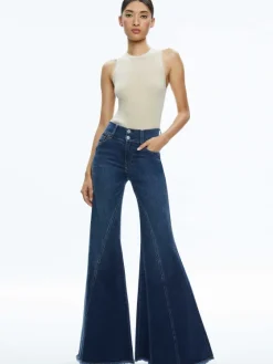 Women Alice and Olivia Beautiful Seamed Wide Leg Jean