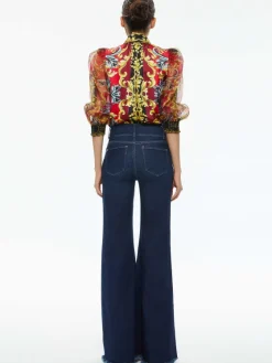 Women Alice and Olivia Beautiful Seamed Wide Leg Jean