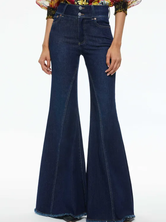 Women Alice and Olivia Beautiful Seamed Wide Leg Jean