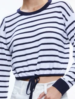 Women Alice and Olivia Bernetta Cropped Drawstring Pullover