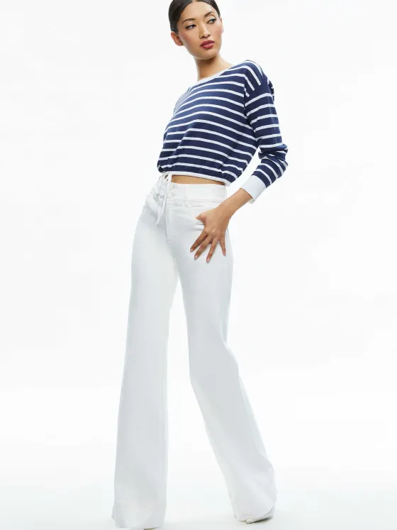Women Alice and Olivia Bernetta Cropped Drawstring Pullover