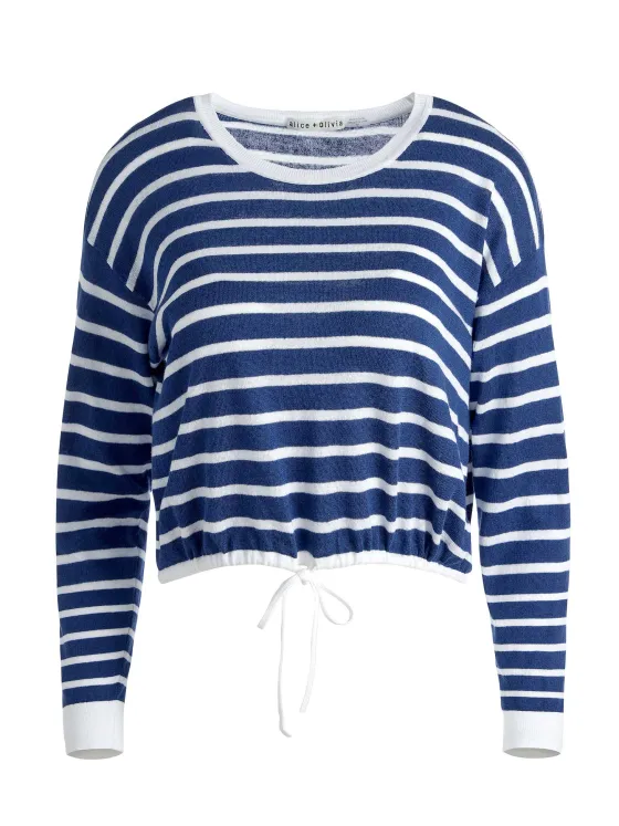Women Alice and Olivia Bernetta Cropped Drawstring Pullover