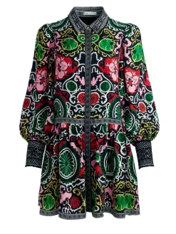 Women Alice and Olivia Bertha Blouson Sleeve Mini Dress