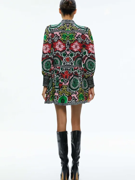 Women Alice and Olivia Bertha Blouson Sleeve Mini Dress