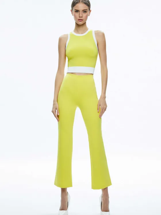 Women Alice and Olivia Boyd Crewneck Tank + Rmp Mid Rise Back-Zip Bootcut Ankle Pant