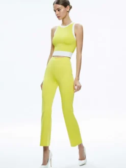 Women Alice and Olivia Boyd Crewneck Tank + Rmp Mid Rise Back-Zip Bootcut Ankle Pant