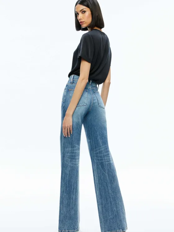 Women Alice and Olivia Braden Drop Shoulder Tee