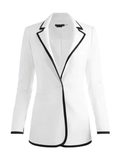Women Alice and Olivia Breann Contrast Trim Blazer