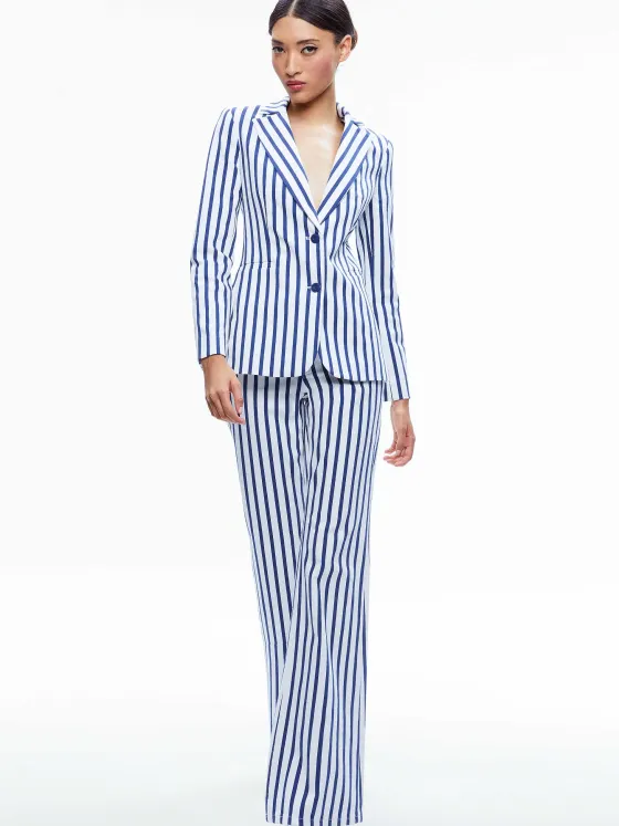 Women Alice and Olivia Breann Long Fitted Two Button Blazer