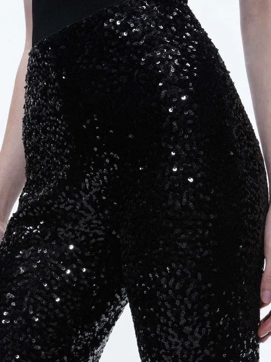 Women Alice and Olivia Breann Sequin Fitted Blazer + Lara Sequin Bootcut Pant