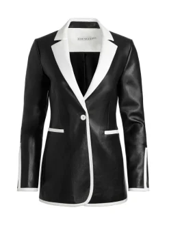 Women Alice and Olivia Breann Vegan Leather Blazer