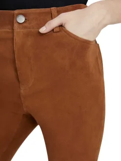 Women Alice and Olivia Brent High Waisted Suede Pant