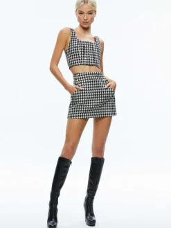 Women Alice and Olivia Breslin Corset Top + Donald Side Button Skirt