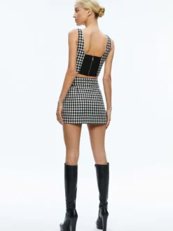 Women Alice and Olivia Breslin Corset Top + Donald Side Button Skirt
