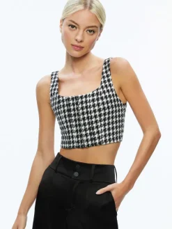 Women Alice and Olivia Breslin Corset Top + Donald Side Button Skirt
