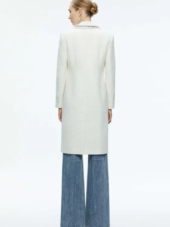 Women Alice and Olivia Bret Embellished Long Blazer