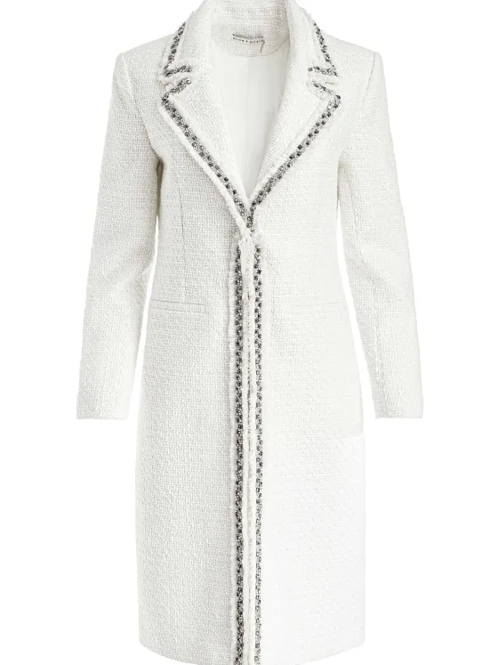 Women Alice and Olivia Bret Embellished Long Blazer