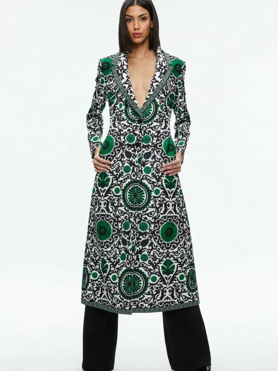 Women Alice and Olivia Bret Long Blazer