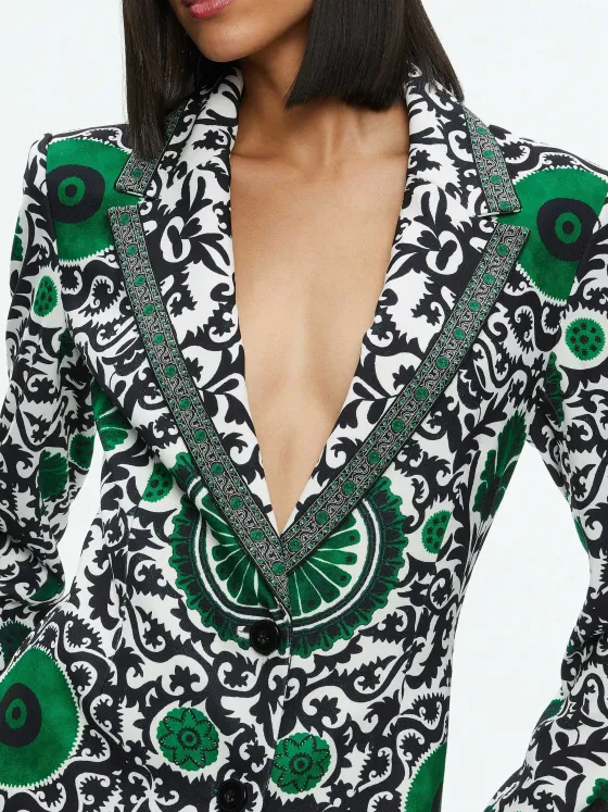 Women Alice and Olivia Bret Long Blazer