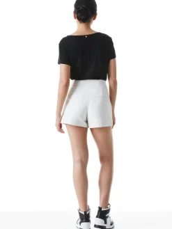 Women Alice and Olivia Cady High Waisted Leather Short