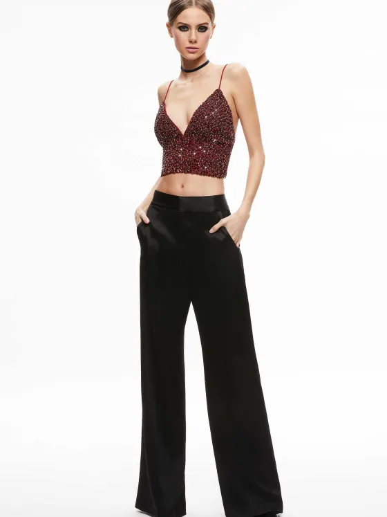 Women Alice and Olivia Carli Crystal Embellished Bra Top