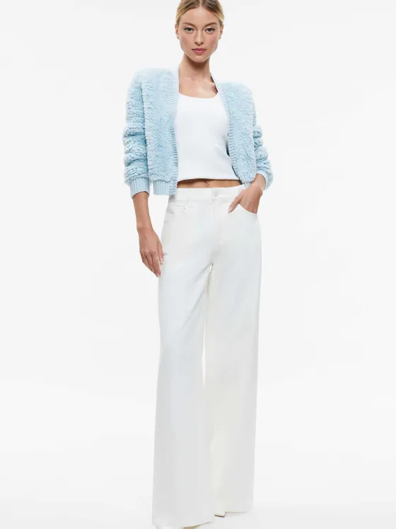 Women Alice and Olivia Casilda Faux Fur Cropped Cardigan