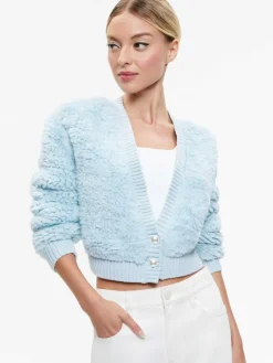 Women Alice and Olivia Casilda Faux Fur Cropped Cardigan