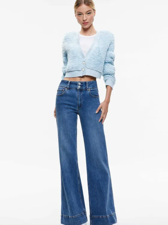 Women Alice and Olivia Casilda Faux Fur Cropped Cardigan