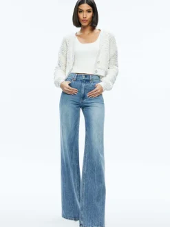 Women Alice and Olivia Casilda Faux Fur Cropped Cardigan