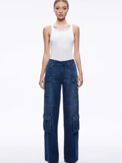 Women Alice and Olivia Cay Baggy Cargo Jeans