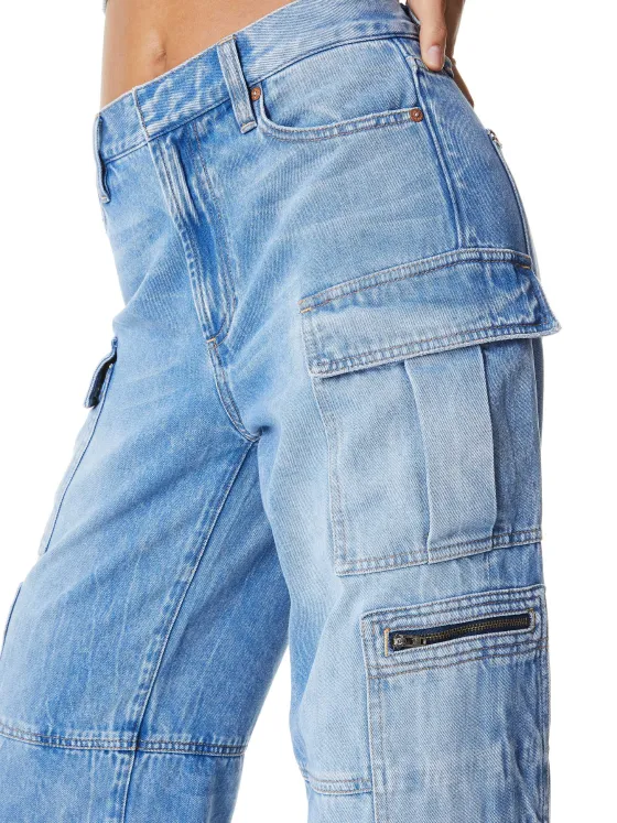 Women Alice and Olivia Cay Baggy Cargo Jeans
