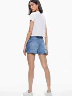 Women Alice and Olivia Cay Low Rise Cargo Short