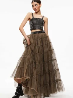 Women Alice and Olivia Ceresi Chain Strap Studded Top