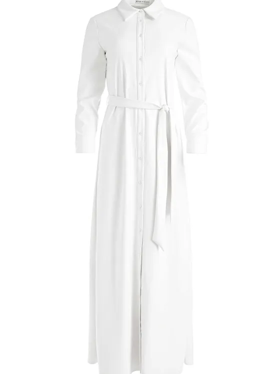 Women Alice and Olivia Chassidy Vegan Leather Maxi Shirt Dress