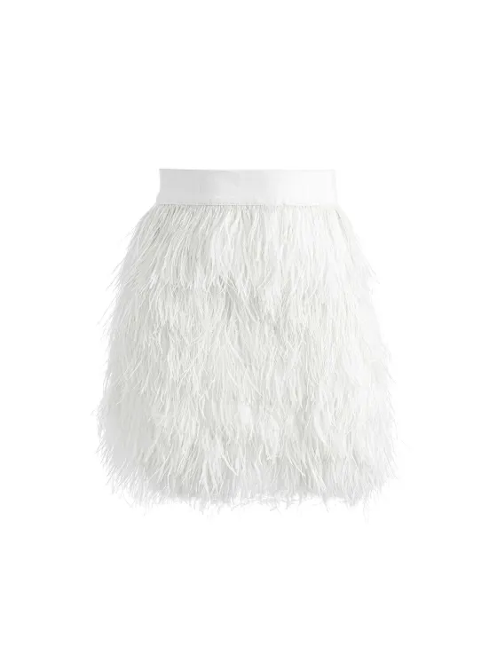 Women Alice and Olivia Cina Feather Mini Skirt