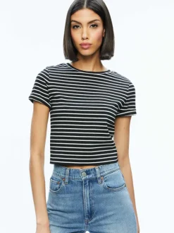 Women Alice and Olivia Cindy Classic Cropped Tee