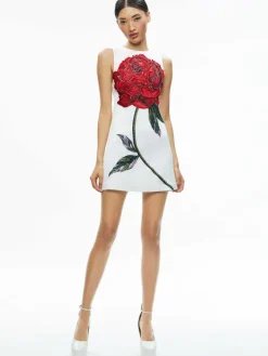 Women Alice and Olivia Clyde Embellished Shift Dress