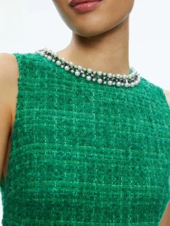 Women Alice and Olivia Clyde Embellished Shift Dress