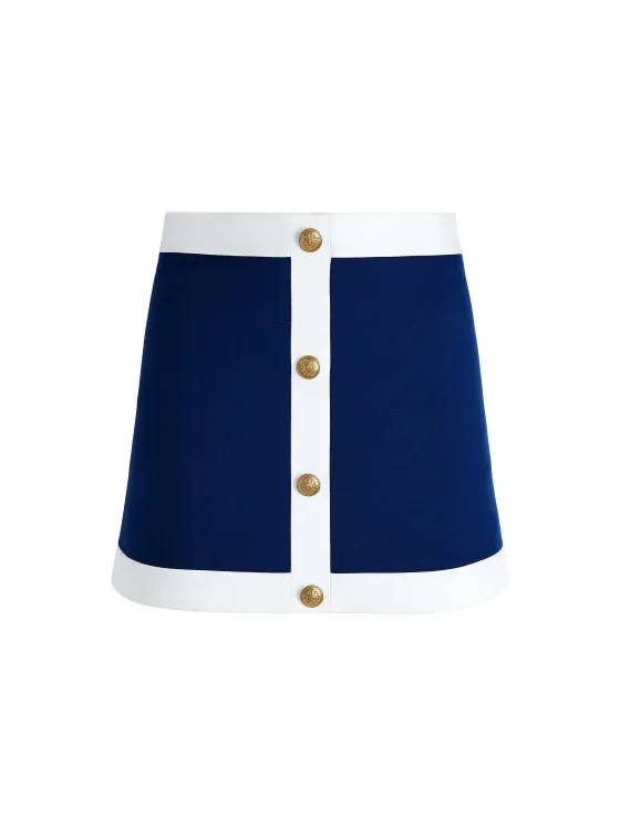 Women Alice and Olivia Colton Colorblock Button Front Mini Skirt