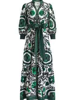 Women Alice and Olivia Cora Volume Tiered Shirt Dress