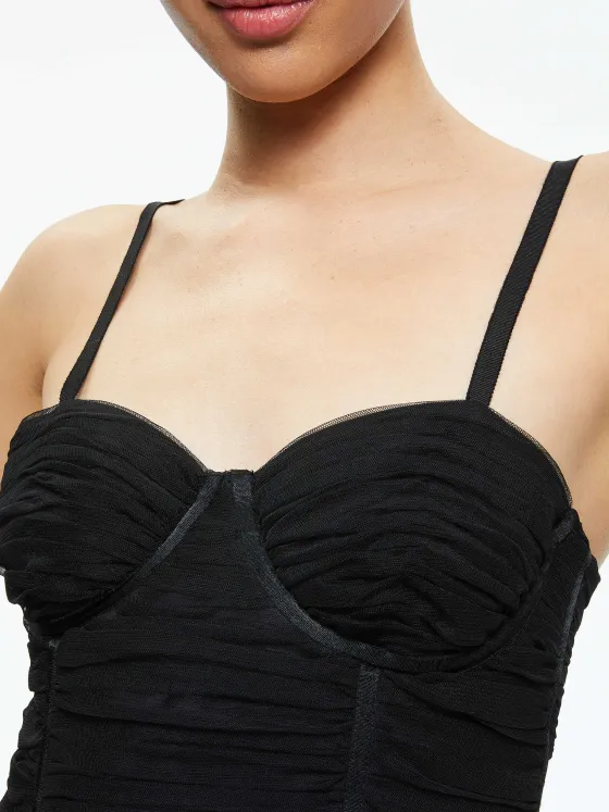 Women Alice and Olivia Damia Ruched Bustier Top
