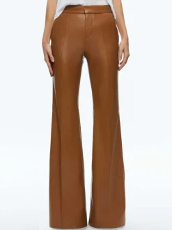Women Alice and Olivia Danette Vegan Leather Split Hem Trousers