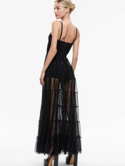 Women Alice and Olivia Deena Pleated Maxi Dress With Hot Pant