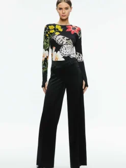 Women Alice and Olivia Delaina Long Sleeve Crop Top